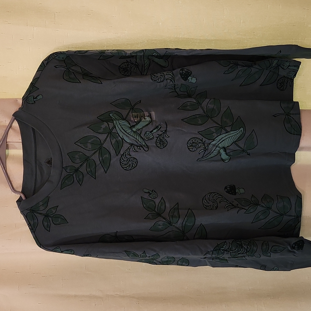 Alice in Wonderland Long Sleeve TShirt- dark green